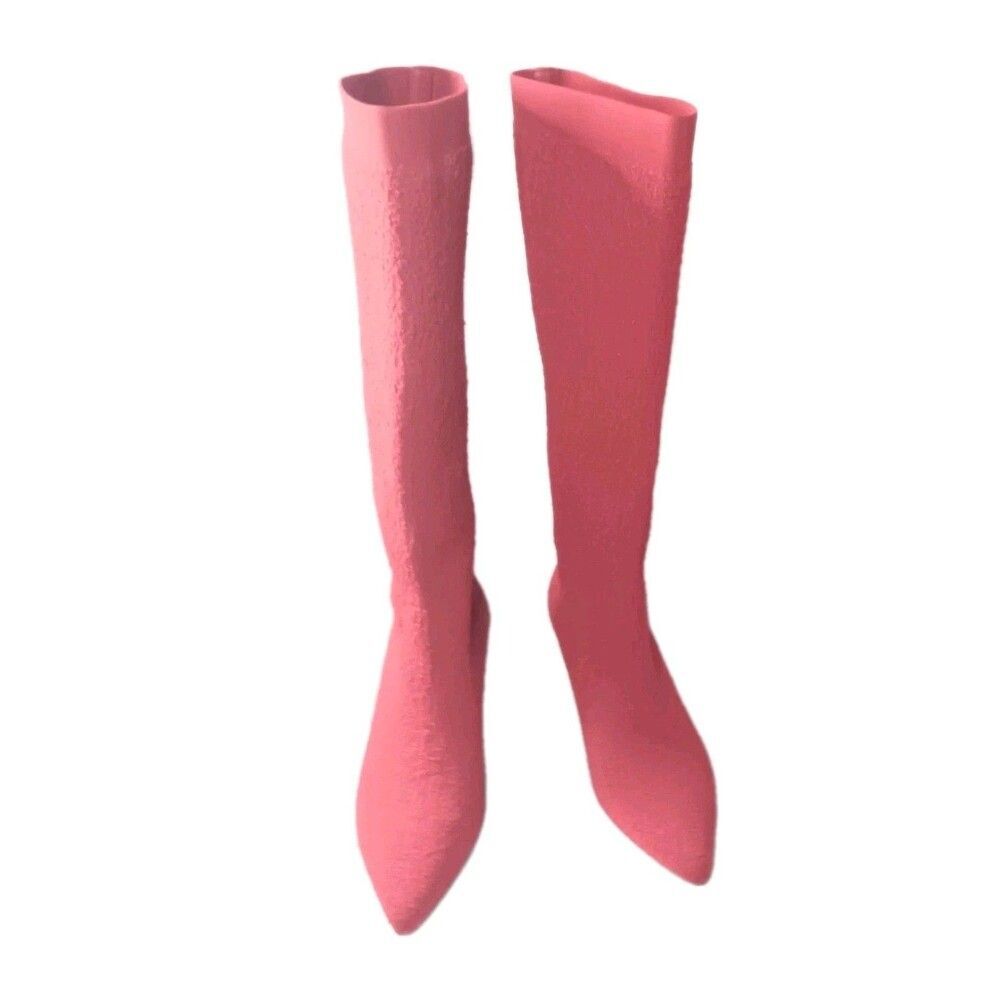 VIVAIA Abby Boots Size 7 Pointed-Toe Knee-High Heel Stretch Knit Red MSRP $269 - Picture 7 of 10